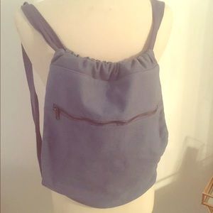 3/$16‼️ Blue Thick Canvas Knit Backpack with Zipper Pocket